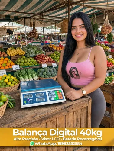 Balança Comercial 40 kg Com bateria Interna