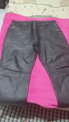 Calça de couro 100% couro legítimo premiu, tamanho GG 
