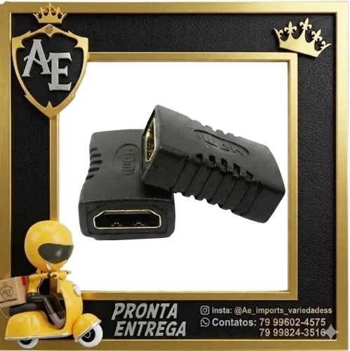 Adaptador emenda HDMI fêmea para fêmea