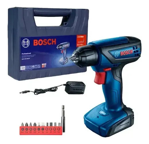 Parafusadeira E Furadeira Sem Fio Bosch Gsr 1000 Smart Com Maleta 700rpm Azul 127-220V