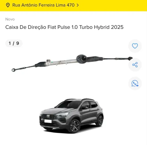 CAIXA DE DIREÇÃO FIAT PULSE 2024 2025 