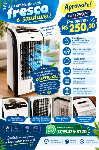 Umidificador de ar R$250,00 no PIX