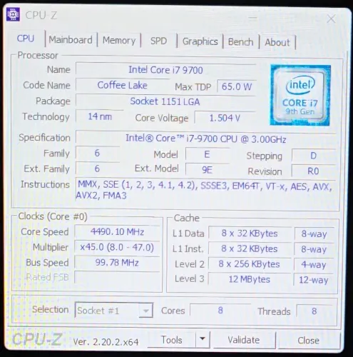 Intel Core i7-9700
