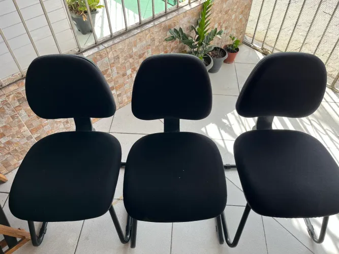 Kit 3 cadeiras Flexform longarina (soltas) para recepção