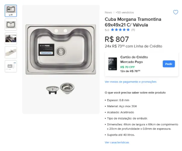 Cuba Tramontina Morgana nuca usada