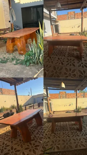 Mesa de madeira rústica
