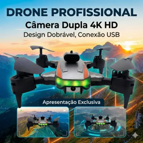 Drone Profissional WRJ12616 Câmera Dupla 4K HD USB Dobrável