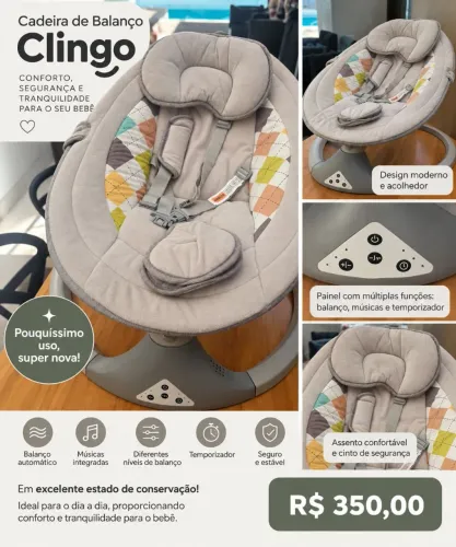 Cadeira de Balanço automática com Controle Remoto - Pouquíssimo Uso