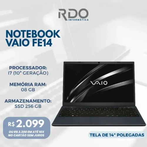 Notebook VAIO FE14 i7 10ª Geração 8GB RAM 256GB SSD 14" - Ótimo desempenho