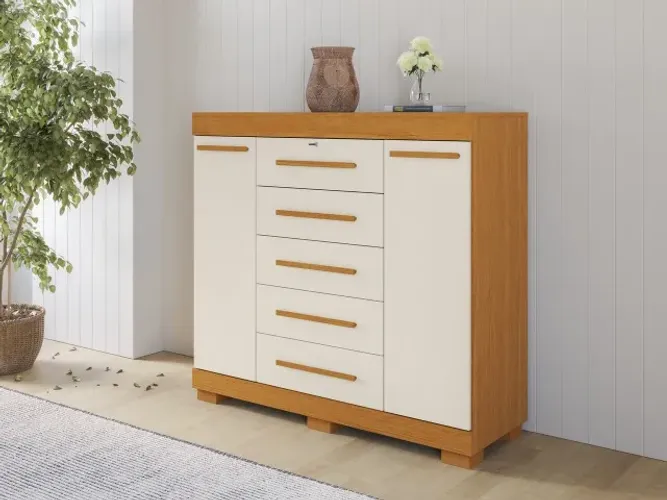 Comoda Diana 100% MDF, Chave na Primeira Gaveta (Nova)