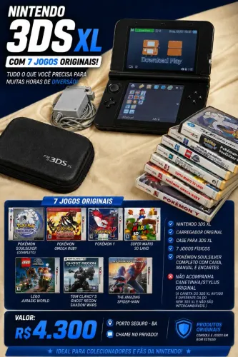 Nintendo 3DS XL + 7 Jogos