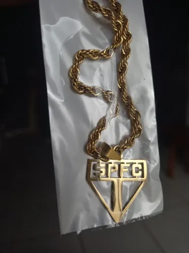 Cordão do São Paulo de Aço Cirúrgico Dourado (antialérgico)