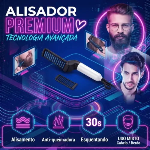 Chapinha Pente Alisador Modelador Barba E Cabelo Masculino
