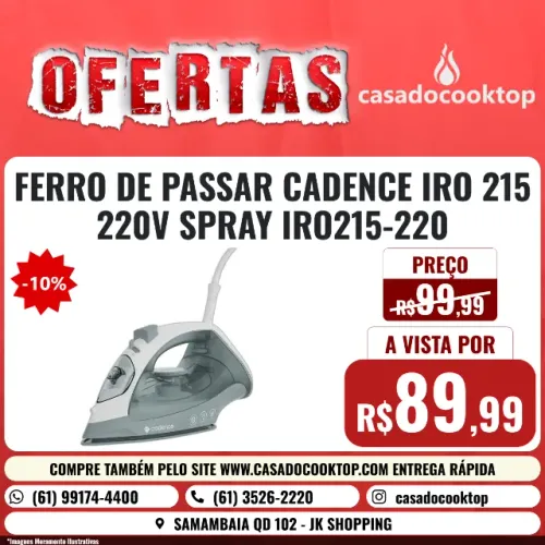FERRO DE PASSAR CADENCE IRO215 220V SPRAY IRO215-220