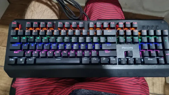Teclado Mecânico Gamer RGB Philips Blue Switch Fullsize