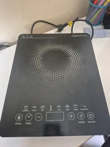 Cooktop de Indução ACKI01I-01 Preto 1 Boca 1200W Agratto 127V