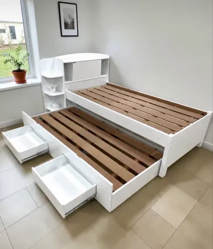 CAMA 100%MDF COM BAÚ + CAMA AUXILIAR