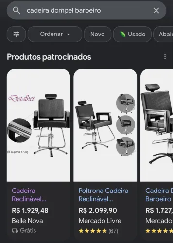 Cadeira para barbearia
