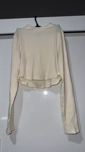 Cropped manga longa off white 