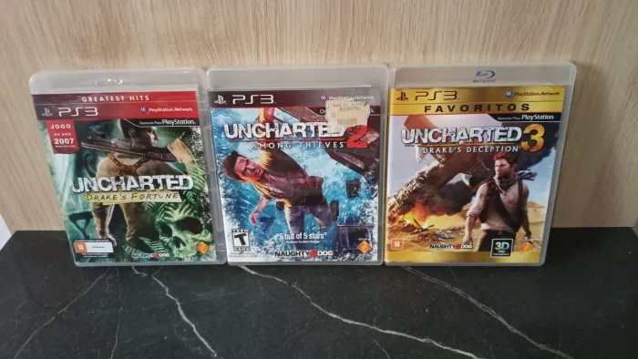 Triologia Uncharted Drakes 1,2 e 3 originais PS3 - (mídias em ótimo estado)