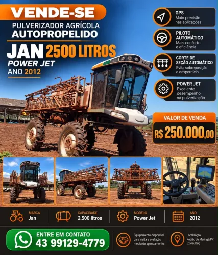 Pulverizador Auto Propelido JAN 2500 L Power JET - ano 2012
