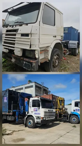 Caminhão Scania P93 com munck e um cavalinho sem direito a doc