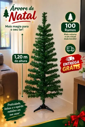Árvore Natalina 1,20m Decore sua Casa para o Natal