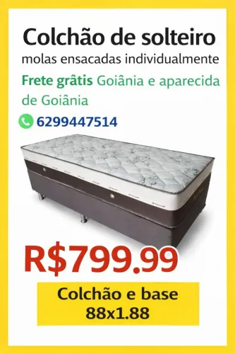Colchão e base solteiro molas ensacadas individualmente 