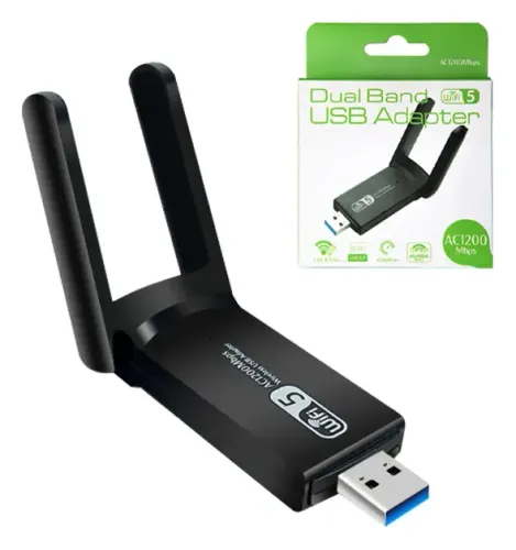 Adaptador Wifi Para Pc Usb 5ghz Dual Band 1300mbps Com Antena