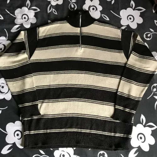 blusa de lã listrada linha malha tamanho g