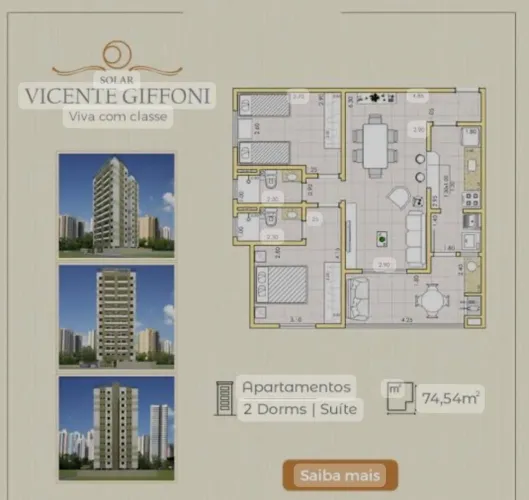 Apartamento de 74m² no centro de Taubaté - Aceito carro ou terreno até 150.000
