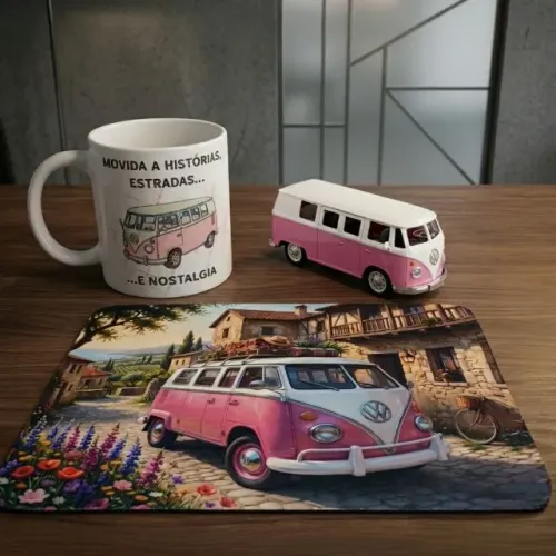 Kit Presente Caneca Personalizada + Mouse Pad + Miniatura Decorativa Presente Criativo
