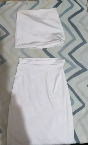 conjunto de saia longa branco