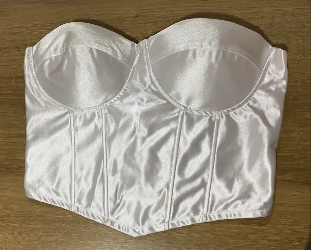 cropped corselet acetinado branco G