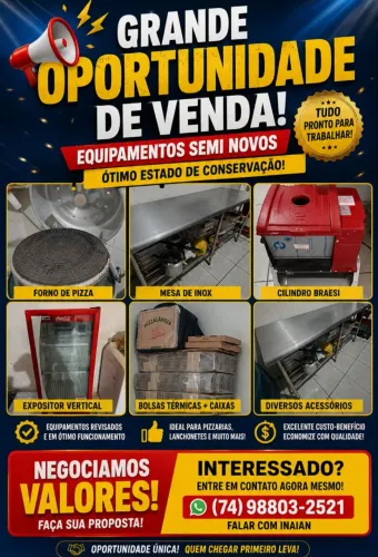 Vendo equipamentos pra pizzaria ou lanchonete no precinho