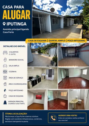 Casa 3 Quartos (1 Suíte) | Quintal Amplo | Churrasqueira | Iputinga | Proprietário