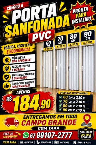 Porta Sanfonada PVC branca 