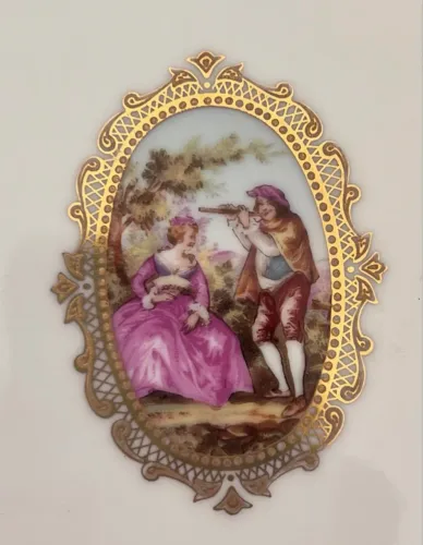 bandeja de porcelana clássica vintage