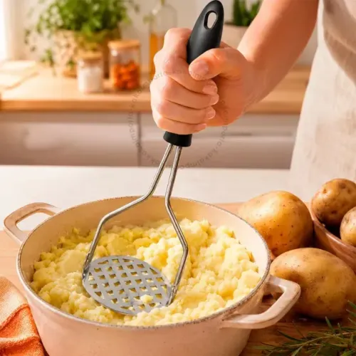 AMASSADOR ESPREMEDOR DE BATATA INOX CABO LEGUMES FEIJÃO MANUAL RESISTENTE