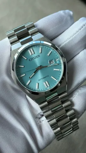 Relógio Citizen Tsuyosa Automatic - Azul Tiffany - Cristal de Safira - 40 mm