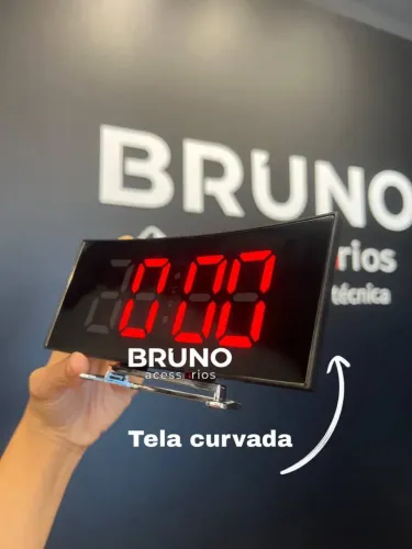 Relógio de Mesa com tela curvada e Alarme digitall
