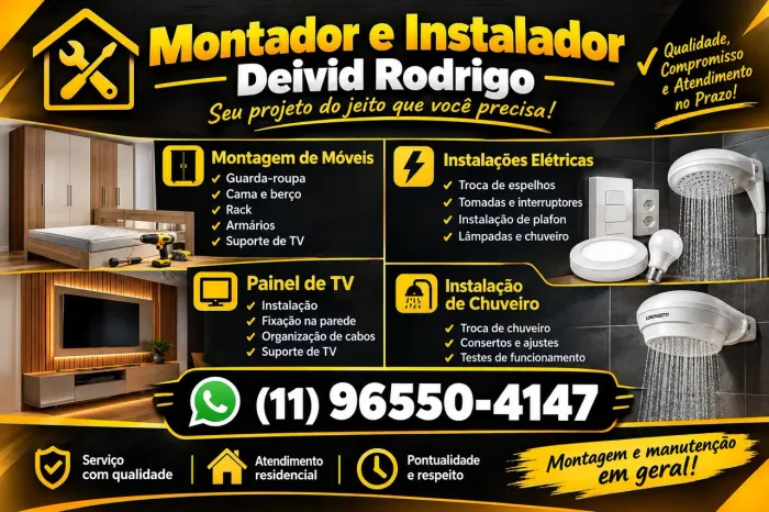 Montador de moveis e instalações elétricas em geral