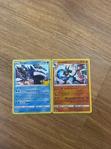 Cartas Pokémon Holográficas - Kyogre & Lucario | Originais em Ótimo Estado