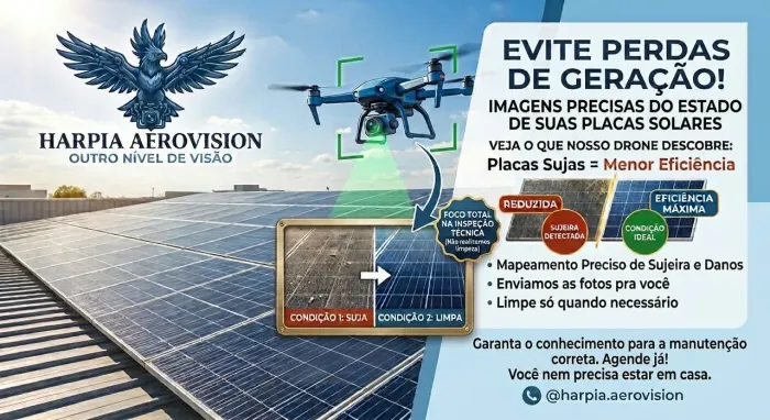 Inspeção de placas e telhados com drone