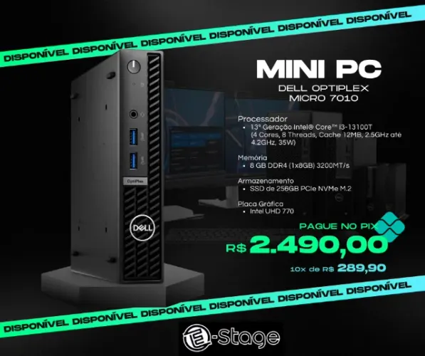 Dell OptiPlex Micro 7010 | Intel Core i3-13100T | 8Gb DDR4 | SSD M.2 256Gb