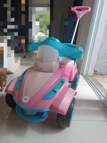 Carrinho De Passeio Com Pedal rosa<br>Calesita 989 Novo Rosa