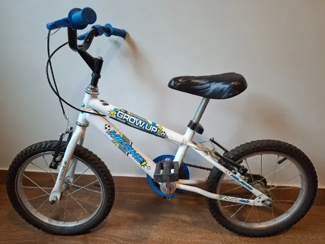 Bicicleta Infantil Milano Grow Up Aro 16 - Branca/Azul