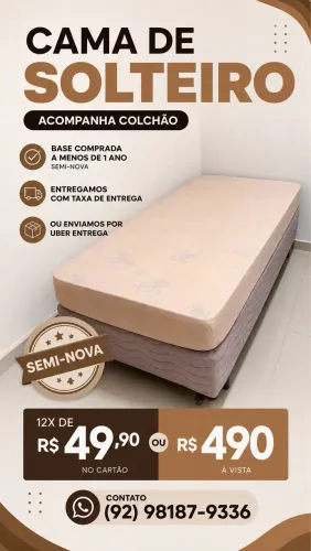 Cama de solteiro semi-nova