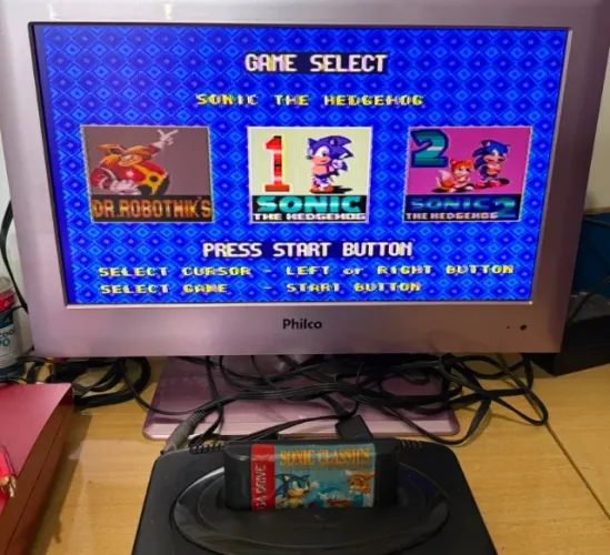 Jogo Sonic Classics 3 Em 1 Original Mega Drive Tec Toy - Sonic 1 - Sonic 2 e Robotniks