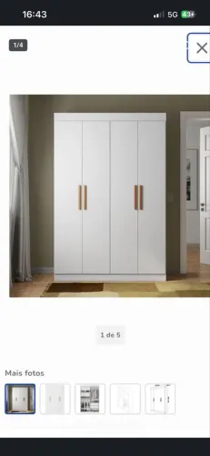 Guarda roupa 4 portas novo